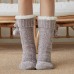 Women Warm Winter Outdoor Solid Color Plus Velvet Thicken Home Sleep Socks Tube Socks With Fluff