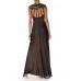 MORPHEW COLLECTION Black Silk & Poly Chiffon Gown With A Victorian Lace Collar