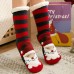 Women Warm Winter Outdoor Christmas Style Santa Claus Elk Pattern Plus Velvet Thicken Home Sleep Socks Tube Socks