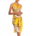 MORPHEW COLLECTION Yellow & Beige Silk Sagittarius Dress Made From Vintage Scarves