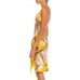 MORPHEW COLLECTION Yellow & Beige Silk Sagittarius Dress Made From Vintage Scarves