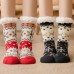 Women Warm Winter Outdoor Christmas Style Snowflake Pattern Plus Velvet Thicken Home Sleep Socks Tube Socks