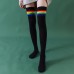 Women Cotton Rainbow Stripe Pattern Casual Universal Over Knee Leggings Thigh Socks Stockings